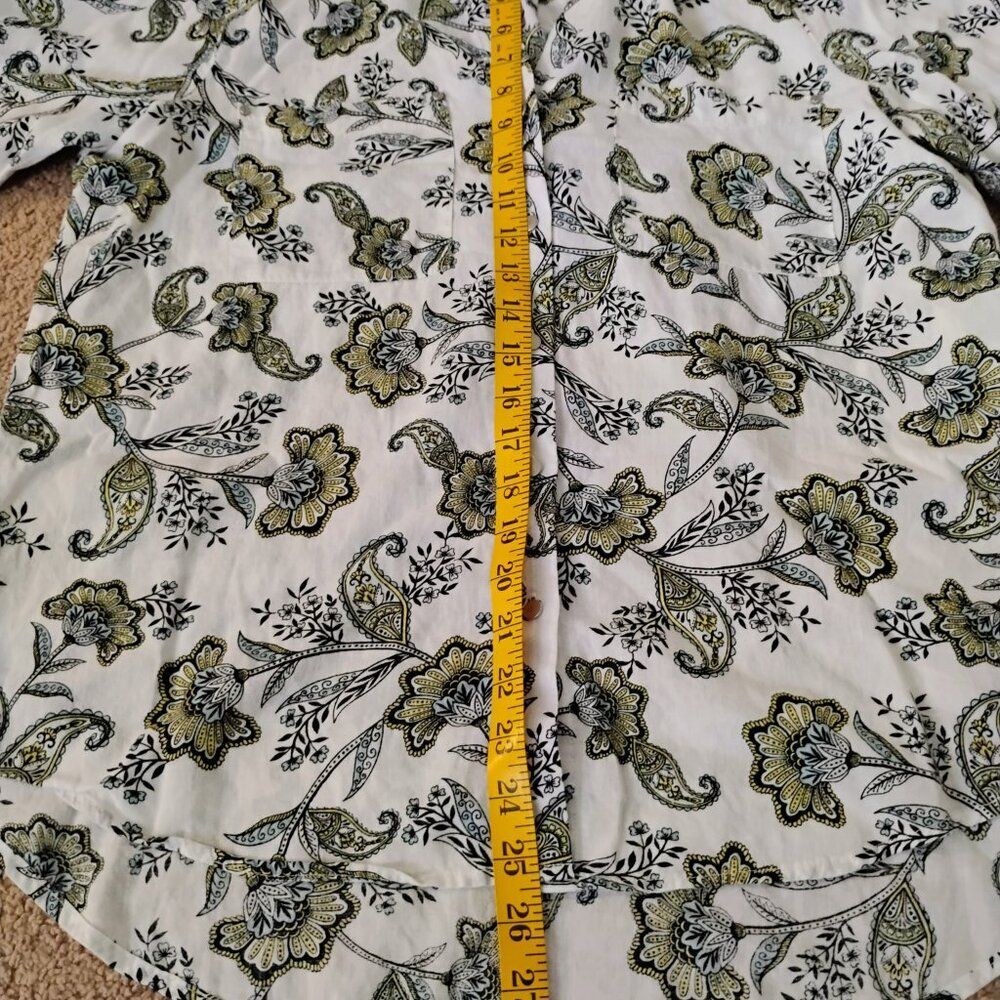 Jones New York Floral Button-Up Blouse, Medium - Picture 7 of 8